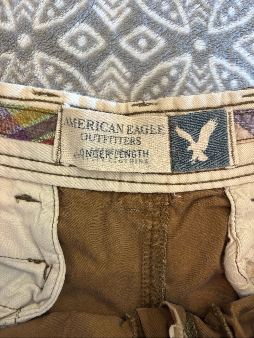 American Eagle Outfitters Tan Brown Classic Chino Shorts Longer Length 34 - Picture 3 of 5